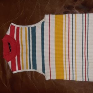 Forever 21 Women's mock neck sleeveless sweater Striped/multi color. Size Medium